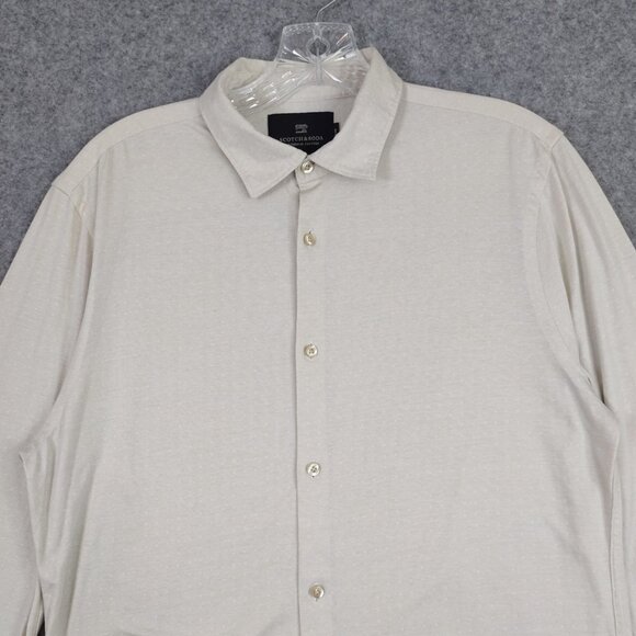 Scotch And Soda Shirt Men's Sz S Ivory Slim Fit Occasion Button Down All Cotton - Picture 3 of 16